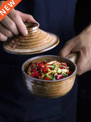 Creative pottery casserole stewing pot household microwave