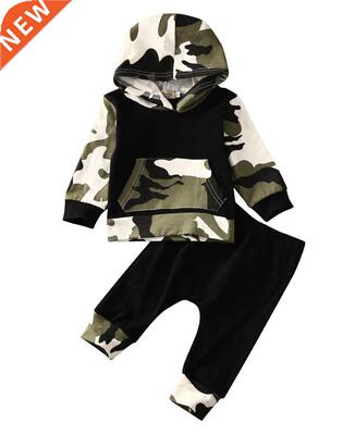Citgeett Toddler Baby Kids Boys Camo Black Hooded Pocket ops