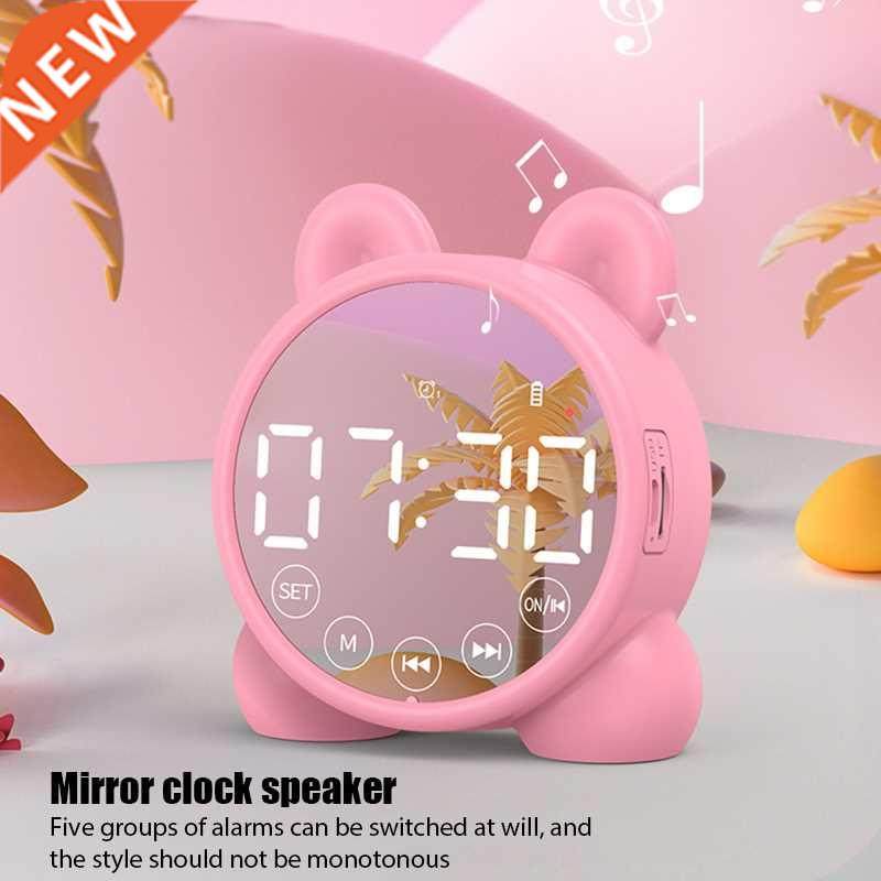 wireless bluetooth speaker mirror sound box desktop alarm cl