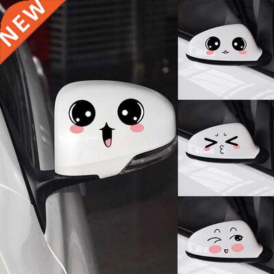Reflective Cute Smile Car Sticker Rearview Mirror Smiling Ey