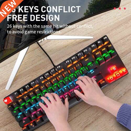 87 Keys Universal RGB Backlight Mechanical USB Wired Gaming