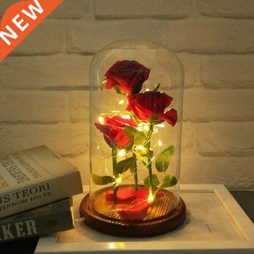 Simulation Rose Mini Landscape Bedroom Lamp Valentines Day