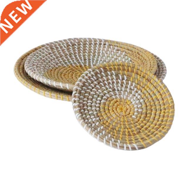 pcs Handmade Hanging Wall Basket Decor Round Woven Seagrass