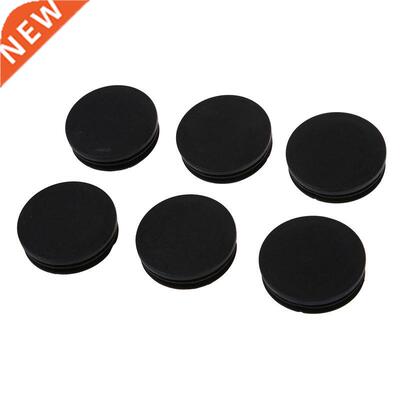 6 x Black Plastic 50mm Dia Round Tubing Tube Insert Caps