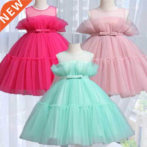Baby Girl Dress 0-5Y Sleeveless Mesh Princess Dress Tutu Ne