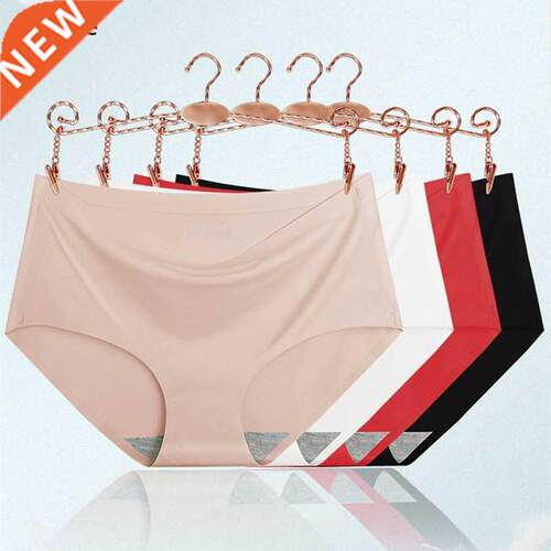 Women Seamless Panties Silk Underwear For Women Mid Waist Br