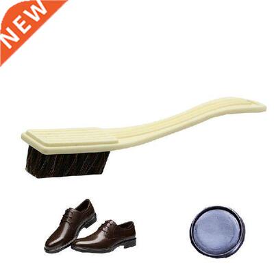 Long Plastic Handle Bristle Horse Hair Brush Shoe Boot