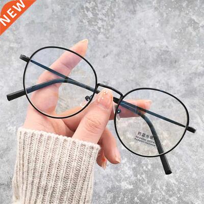 Classic Anti-Blue Light Glasses Women Men Round Metal Frame