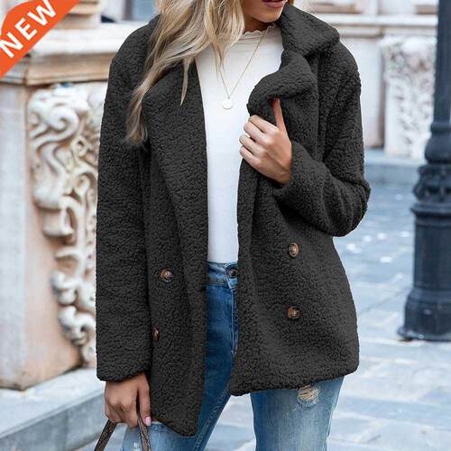 Women Faux Fur Coats Teddy Coat Long Sleeve Fluffy Fur Jacke