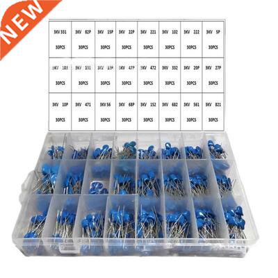 720PCS 24 Values Ceramic Capacitors Kit 3KV 3000V 5PF-821PF