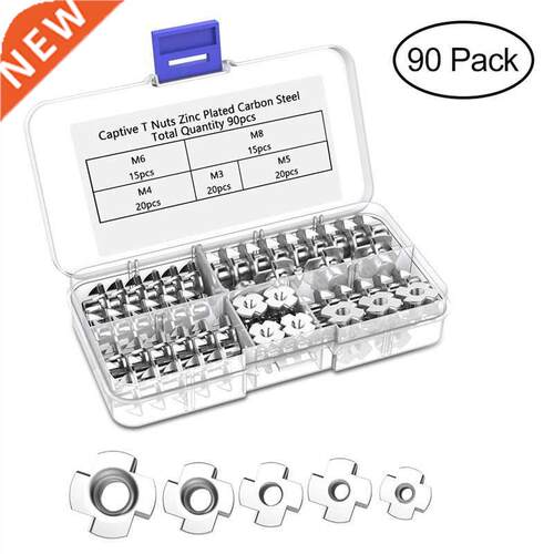 90pcs Carbon steel nickel plated furniture four claw nut M3