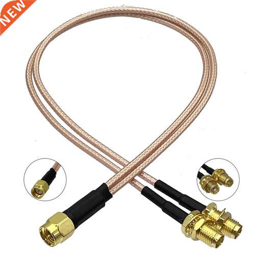 RG316 SMA Male Plug to Dual SMA Female Jack Bulkhead Connect