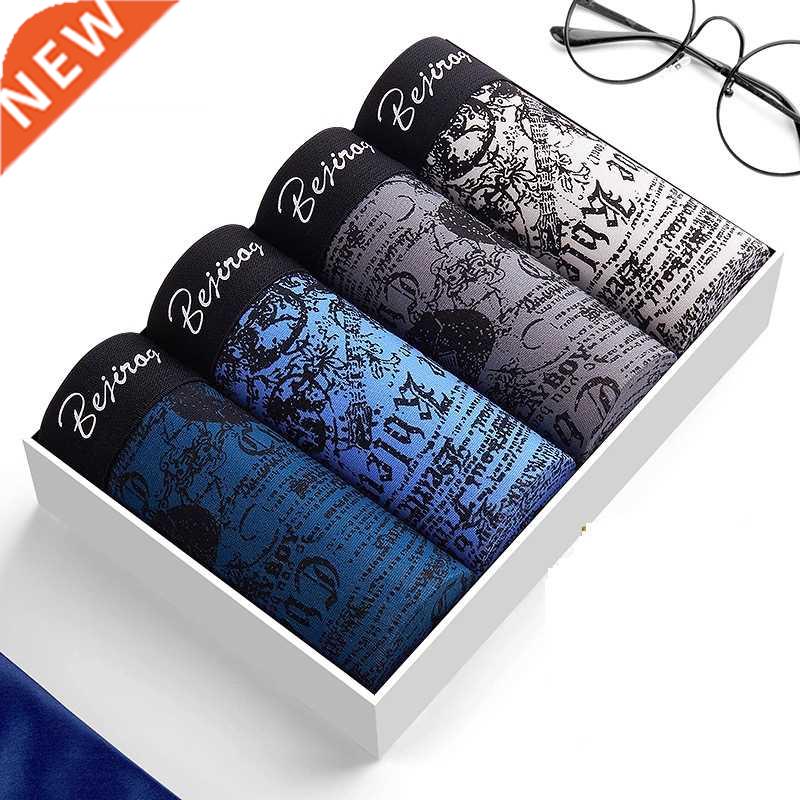 4PCS/Lot Cotton boxer Underwear Men Homme Brand Mens Underpa