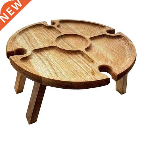 Wooden Outdoor Portable Folding Wine Picnic Table Camping Ch