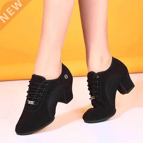breathable shoes women dance shoes lace up heels women ballr