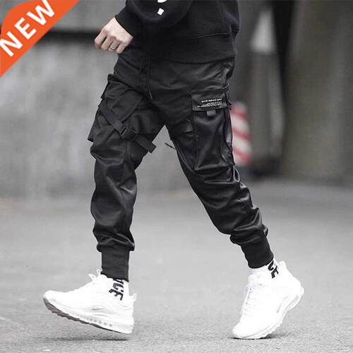 Ropa Hombre Men Cargo Pants Setwear Hip Hop Casual Pockets T