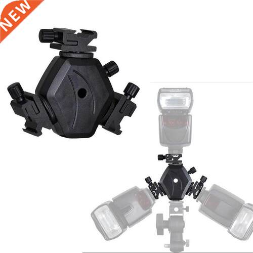 Triple 3 Head Shoe Mount 3-in-1 Flash Bracket Speedlite Hol