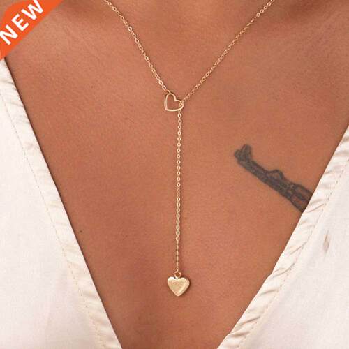 New Fashion ndy Jewelry Copper Heart Chain Link Necklace Gif