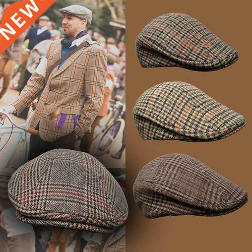New Newsboy Cap Beret Hat Men Women Hat Grid Gatsby Octagona