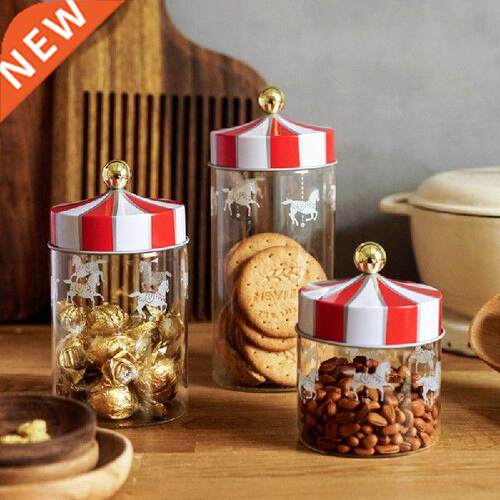 Circus Carousel Glass Sealed Can Christmas Storage Snacks