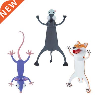 3 PCS 3D Cartoon Anmal Bookmark Readng Book Markers Funny