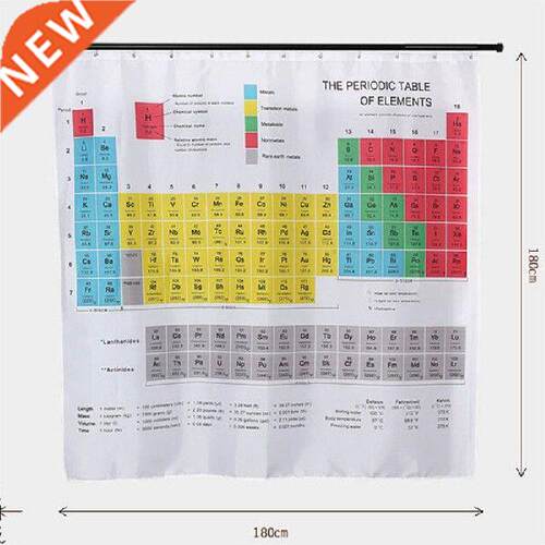 2019 Hot Periodic Table of Elements Bathroom Curtains