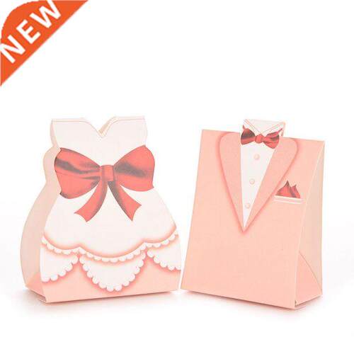 100Pcs Candy Box Bridal Gift Cases Groom Tuxedo Dress Gown R