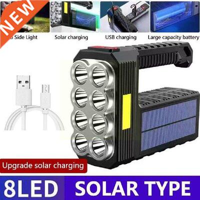 8 Light Source Led Flashlight Portable Camping Work Charge