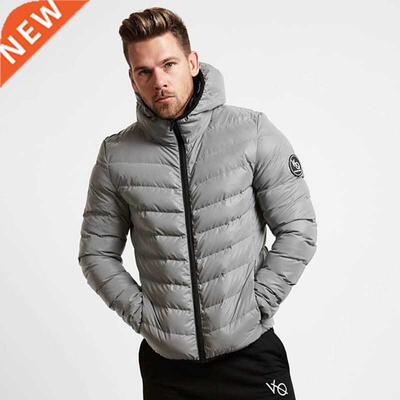 Winter Men's Hooded Parkas Full Zip Warm Cotton Sports Bombe