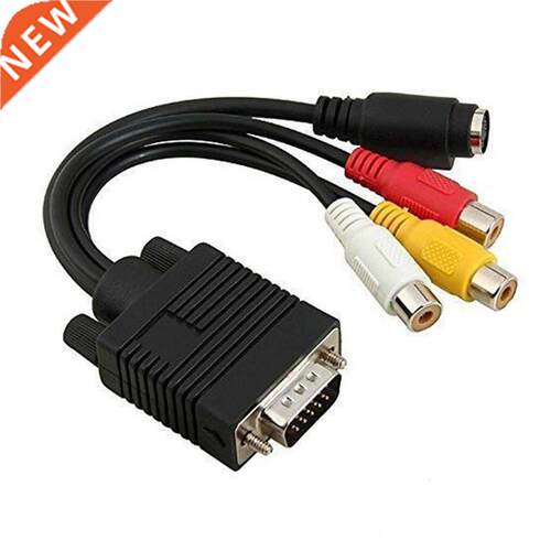 VGA SVGA to S-Video 3 RCA AV TV Out Cable Adapter Converter
