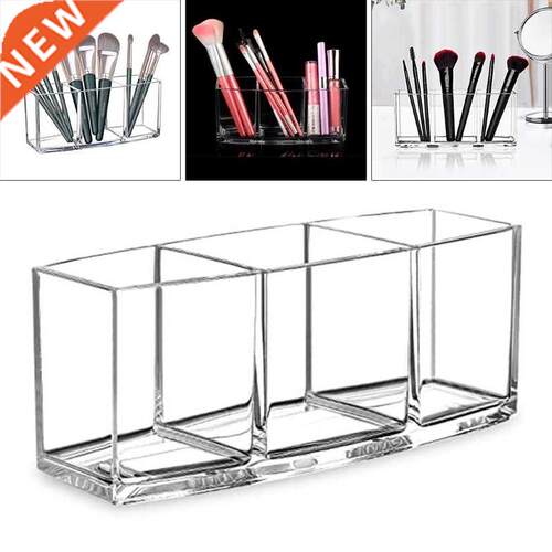 Makeup Brush Holder, 4 Slots Vanity Clear Cosmetic Organizer