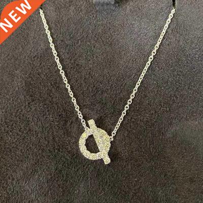 925 Sterling Silver Finesse Necklace Women's Round Inlaid Zi