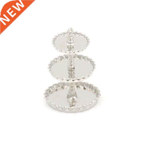 Mini Silver Metal Snack Cookie Stand 3 Layer Metal Desserts