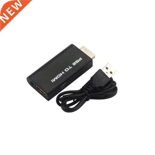 PS2 To HDMI Audio Video Cable Converter Adapter Black With 3