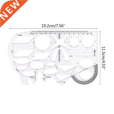 1 Pc Clear Geometry Ruler Architectural Templates Drawing Te