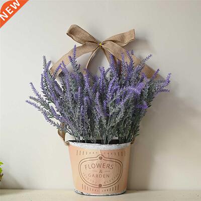 Artificial Lavender Flower Basket Garland Purple Elegant