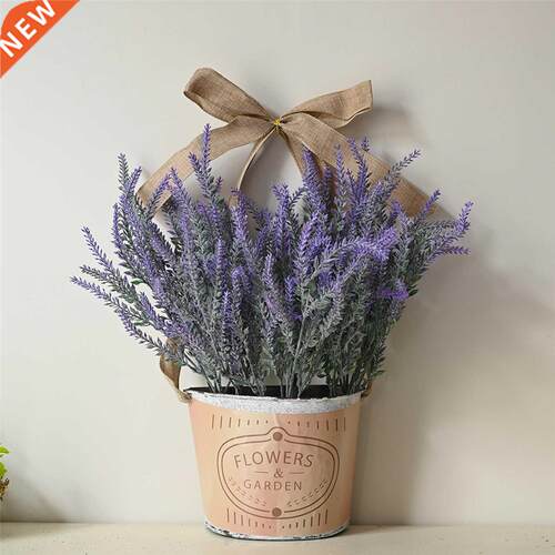 Artificial Lavender Flower Basket Garland Purple Elegant