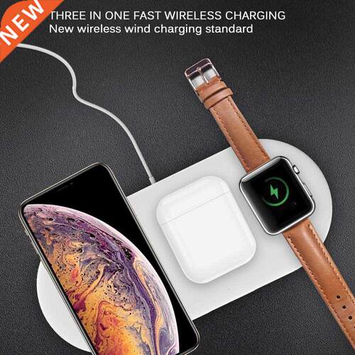3 in 1 10W Wireless Charger Station Stand Pad Charging Dock