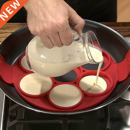 Silicone Pancake Maker Red Egg Rings Mould Non-stick Cake