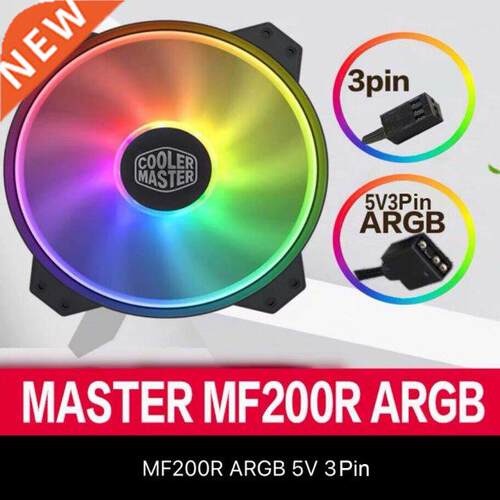 Addressable RGB Cooling Fan 20cm DC 12V 3 Pin PC Case Coolin