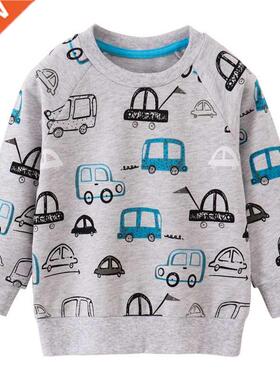 Jumping Meters Autumn Spring Kids Sweatshirts With Cars Prin
