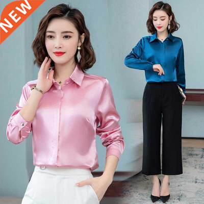 Elegant Office Ladies Work Shirt Women Blouse Long Sleeve La