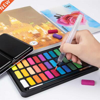 Z30 12/18/24/36 Colors Solid Watercolor Paint Set With Water
