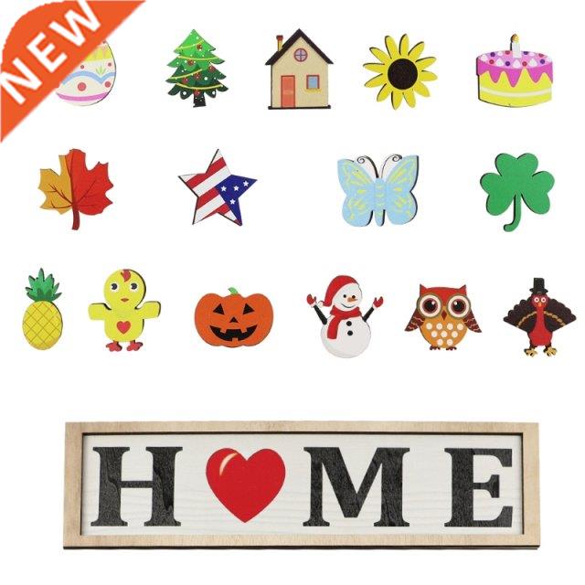 interchangeable front door home sign with 15 changeable icon