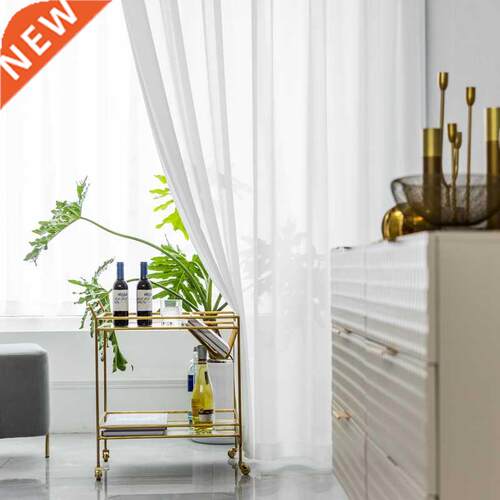 White Tulle Curtains for Living Room Decoration Modern Chiff