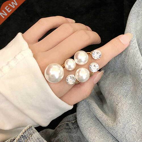 Elegant Retro Oversize Multi Pearl Rings For Women La Shin