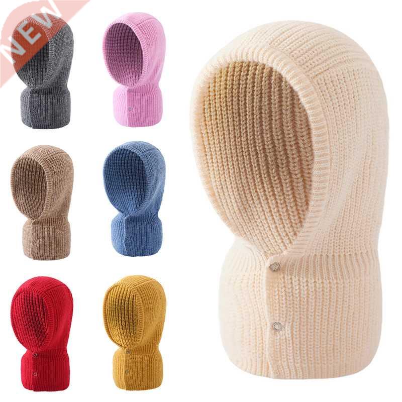 Winter Womans Hats Unisex Knitted Hooded Neck Collar Cap Bea