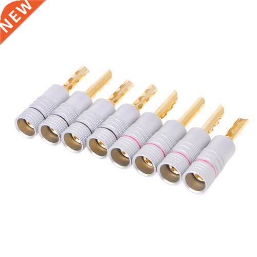8 Pcs Gold Plated Copper BFA 4mm Banana Plug Adapter Wire Sp