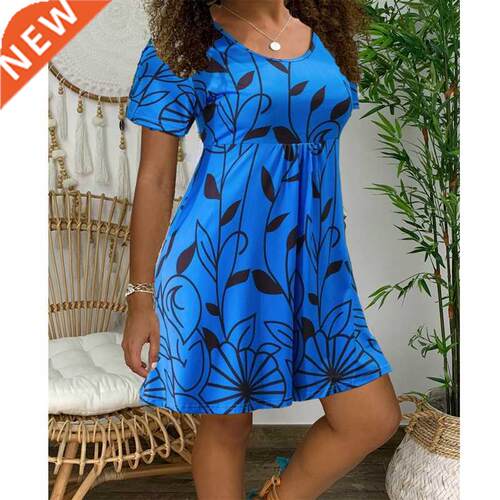 Plus Size StreetwearSundressesLooseDresses短袖连衣裙春夏2022