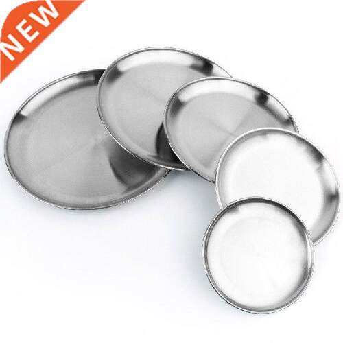 14-26cm Outdoor Stainless Steel Fruit Plate BBQ Tableware